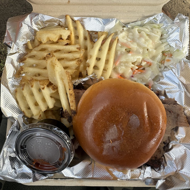 Waffle Fries and Coleslaw