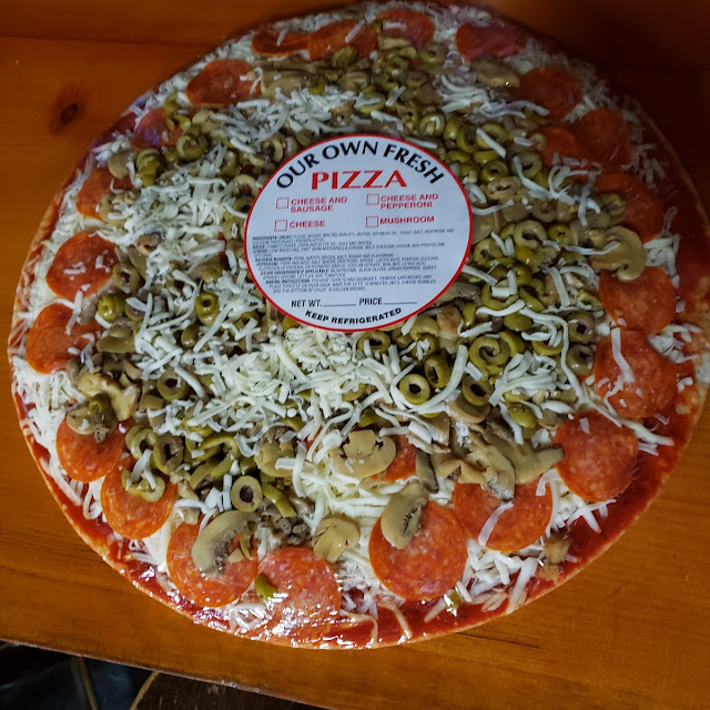 16 Pepperoni Mushroom and Green Olive Pizza