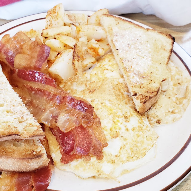 2 Eggs over Easy Bacon