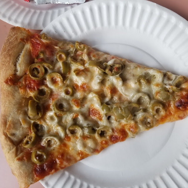 Green Olives Slice of Pizza