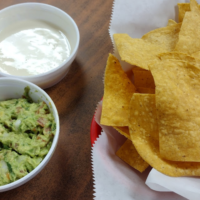 Guacamole and Chips and Queso