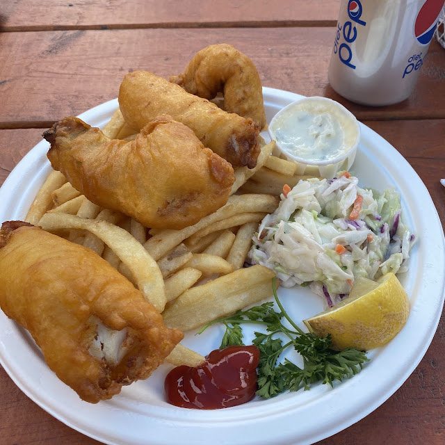 Fish & Chips w Coleslaw Salad