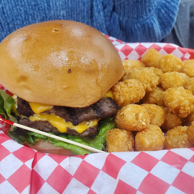 Bacon Burger and Tater Tots