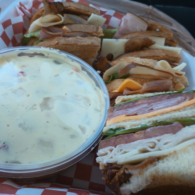 Club Sandwich and Potato Salad