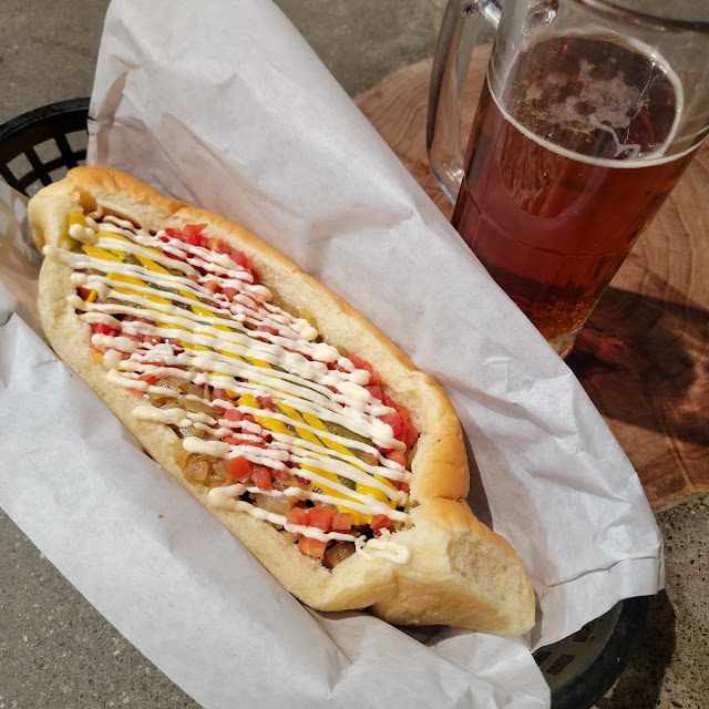 Sonoran Hot Dog and Beer