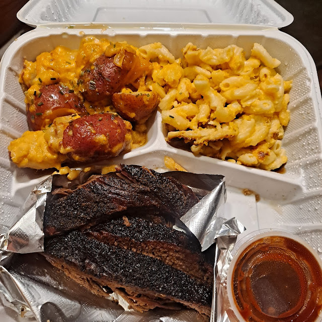 Macaroni and Cheese Green Beans and BBQ Ribs