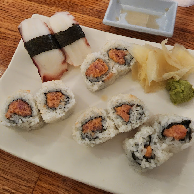 Spicy Tuna Roll and Tako Nigiri