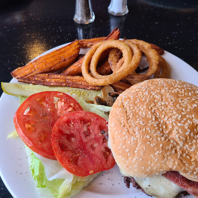 Spartan Burger with Sweet Potato Fries