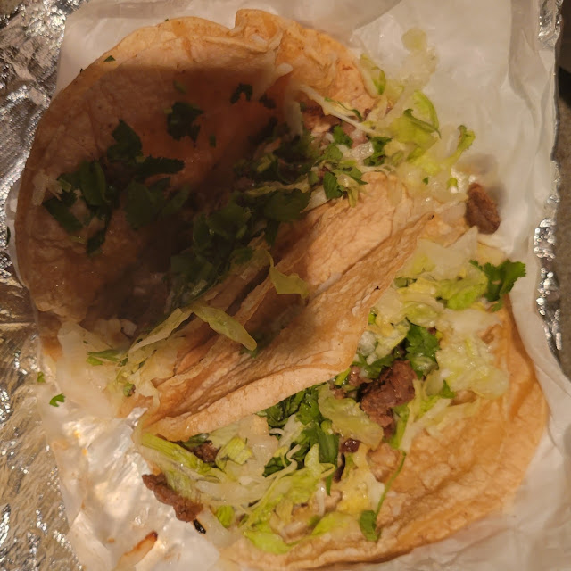 Steak Taco with Lettuce Cheese and Cilantro