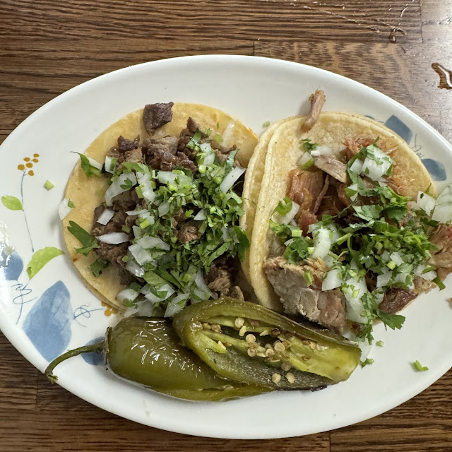 Asada and Carnitas Tacos