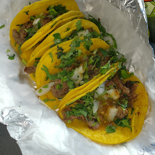 Pastor-Chicharron Tripa Mini Tacos