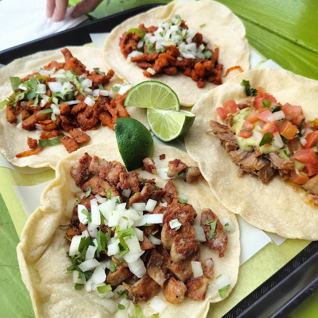 Hand Made Tortillas with Al Pastor Carnitas and Tripe