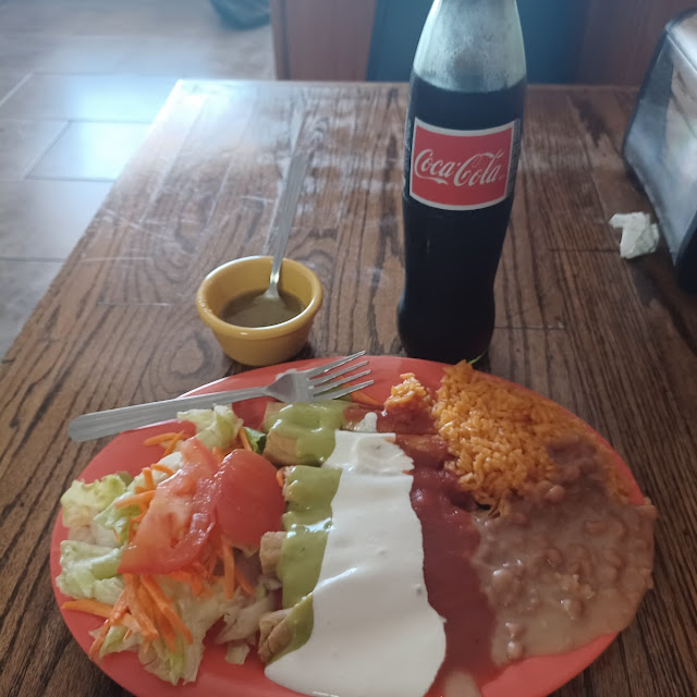 Flautas with Avocado Sauce Sour Cream and Red Tomato Sauce