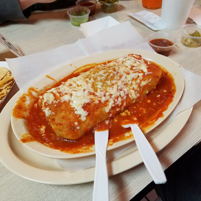 Wet Burrito with a Taco De Chorizo