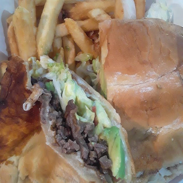 Carne Asada Torta with Fries
