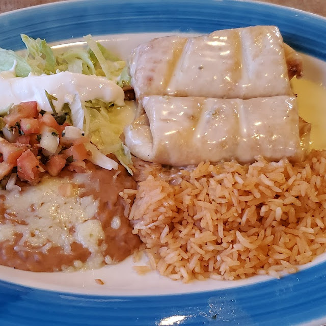 Chicken Enchilada with Refried Beans