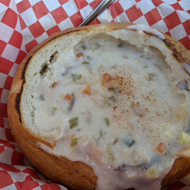 Clam Chowder in a Bread Bowl