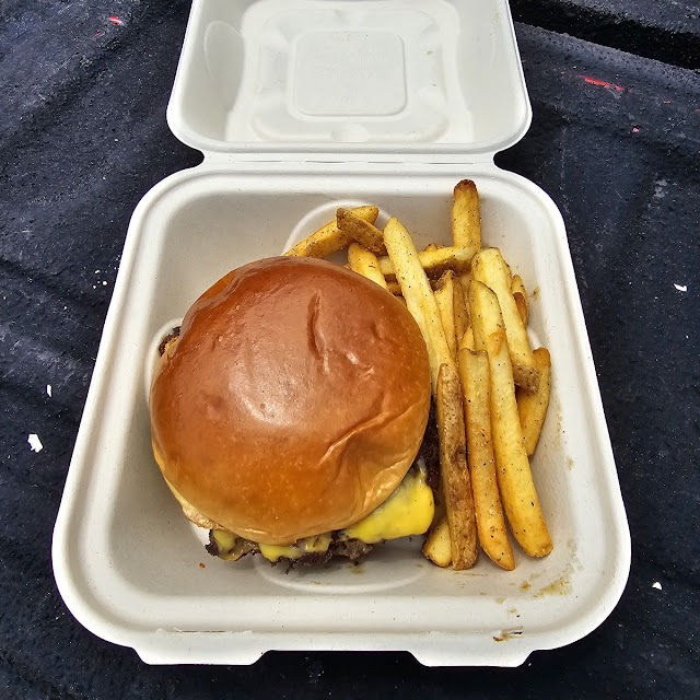 Burger and Fries with Cheese