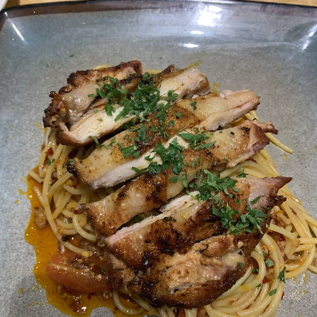 Cranky Spicy Pasta w Chicken Grilled