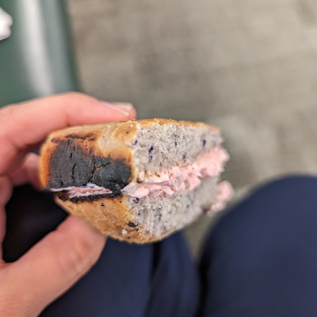 Blueberry Bagel with Strawberry Cream Cheese