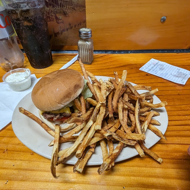 Cheese Burger All the Way and Fries