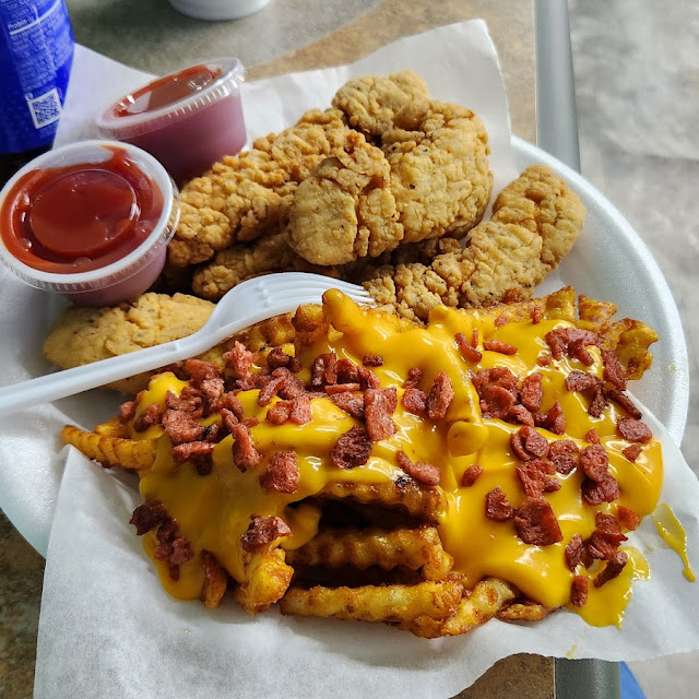 Chicken Tenders with Bacon Cheese Fries