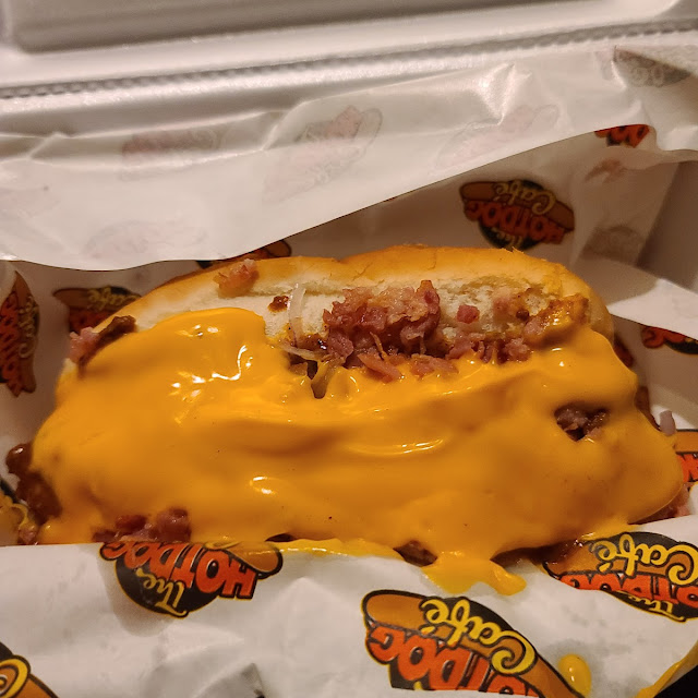 Chili Cheese and Bacon Dog