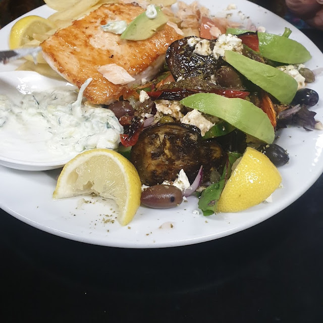 Salmon with Greek Salad