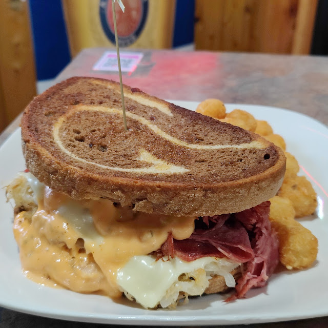 Corned Beef Reuben on Marbled Rye