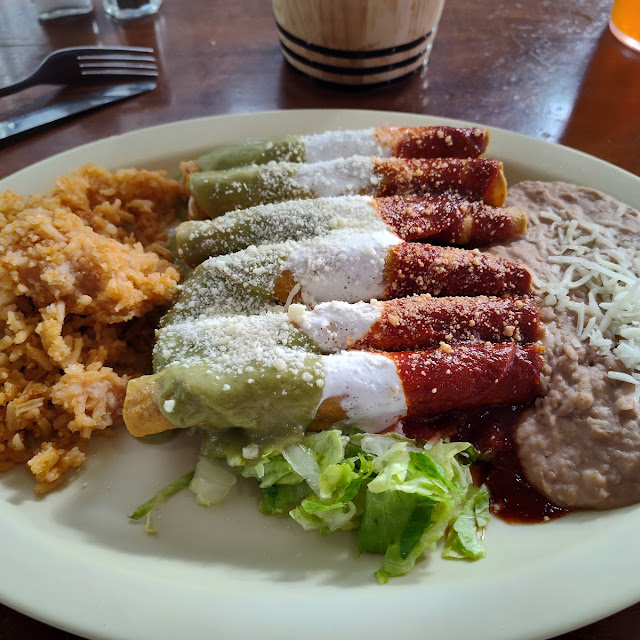 Authentic Mexican Tacos with Rice and Beans