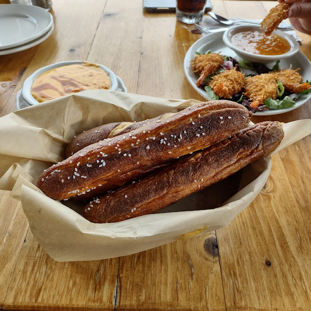 Pretzels and and Cheese Also Have Coconut Shrimp