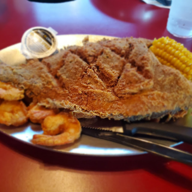 Scored Flounder and Shrimp Dinner
