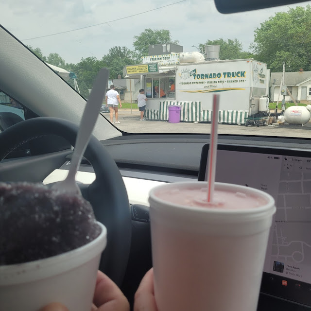 Strawberry Lemon Shake Up and Grape Shaved Ice