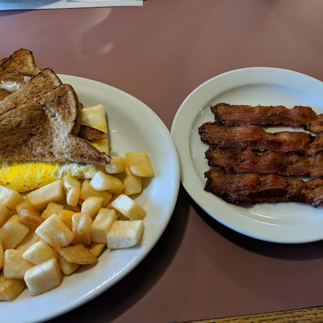 Cheese Omelette Home Fries Brown Toast Side of Bacon
