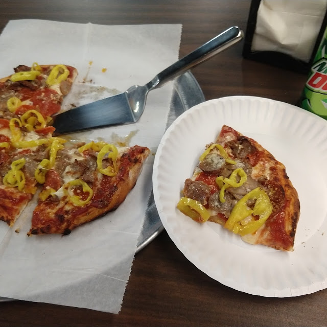 Mini Pizza Pepperoni Sausage and Hot Peppers