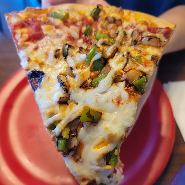 Cheese Pizza with Onions and Green Peppers