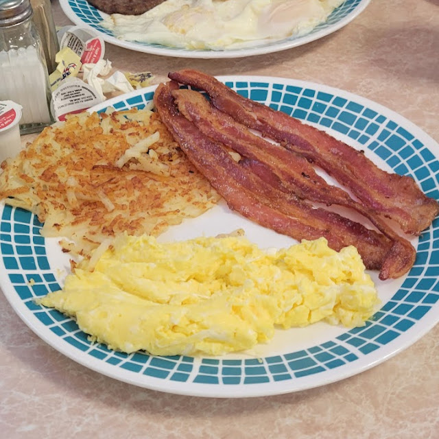 Bacon Hash Browns and Scramble Eggs