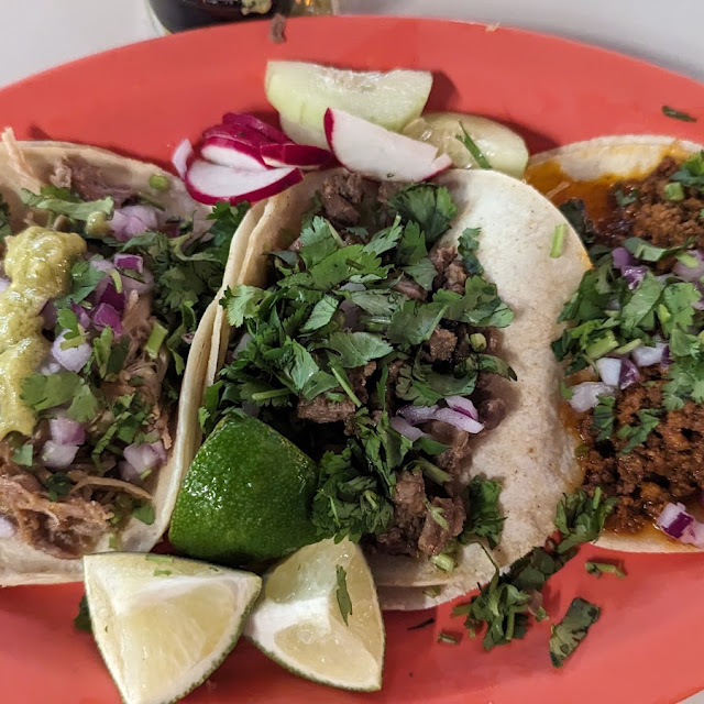 Carnitas Sada and Chorizo Tacos