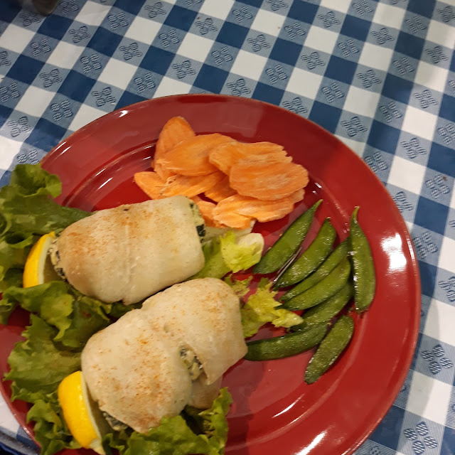 Flounder Roll Spinach and Cheese