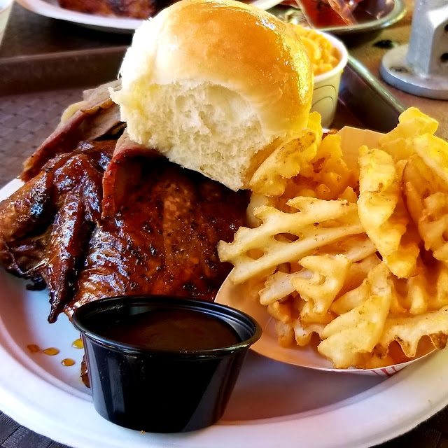 Sampler Platter Brisket Rolls BBQ Chicken Ribs