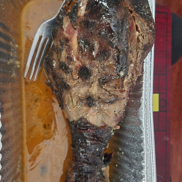 Garlic Parmesan Smoked Turkey Leg
