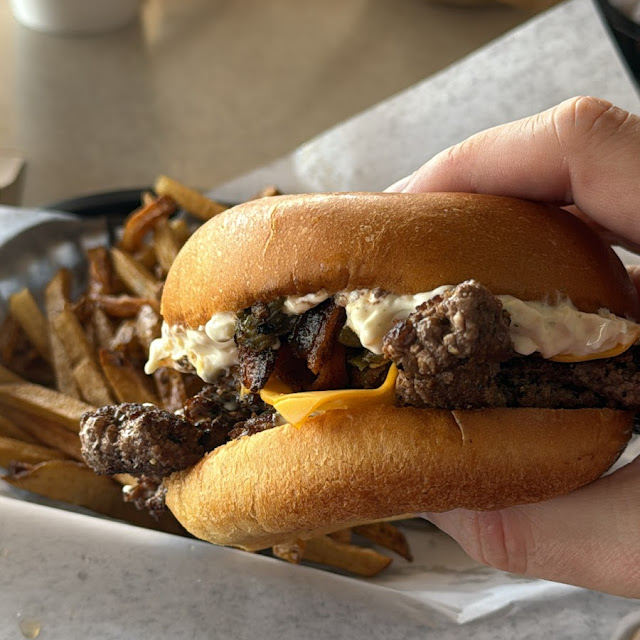 Jalapeño Popper Burger and Fries
