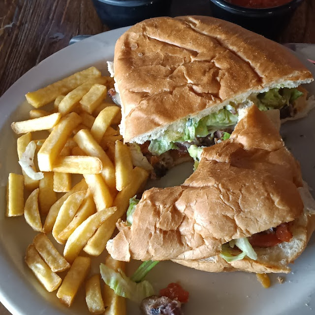 Carne Asada Torta with Fries