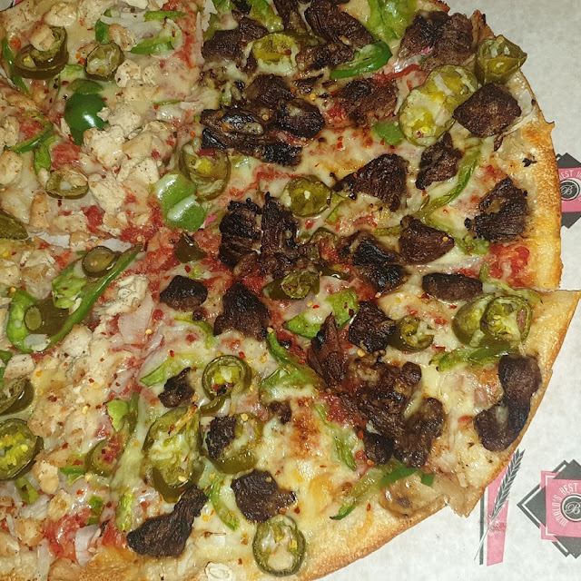 Steak and Chicken Pizza