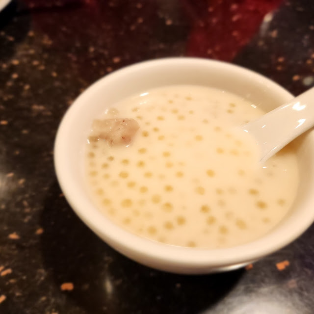 Free Warm Dissert Tapioca Pearls with Taro in Coconut Milk