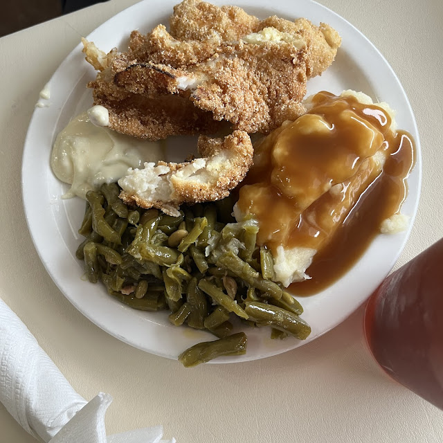 Fried Catfish Green Beans and Mashed Potatoes