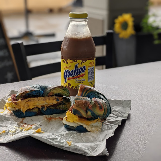 Taylor Ham Egg & Cheese on Rainbow Bagel