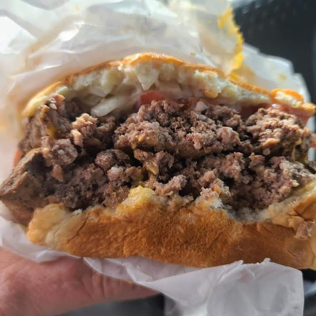 Half Pound Double Cheeseburger About Halfway Through