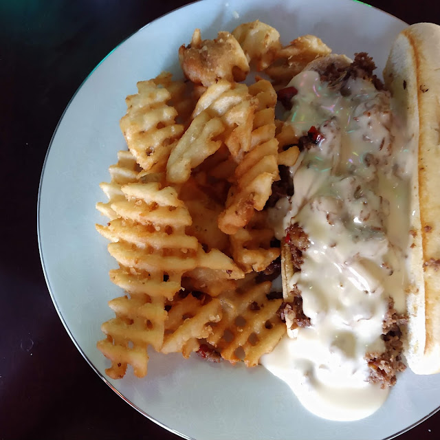 Philly Cheese Steak Waffle Fries