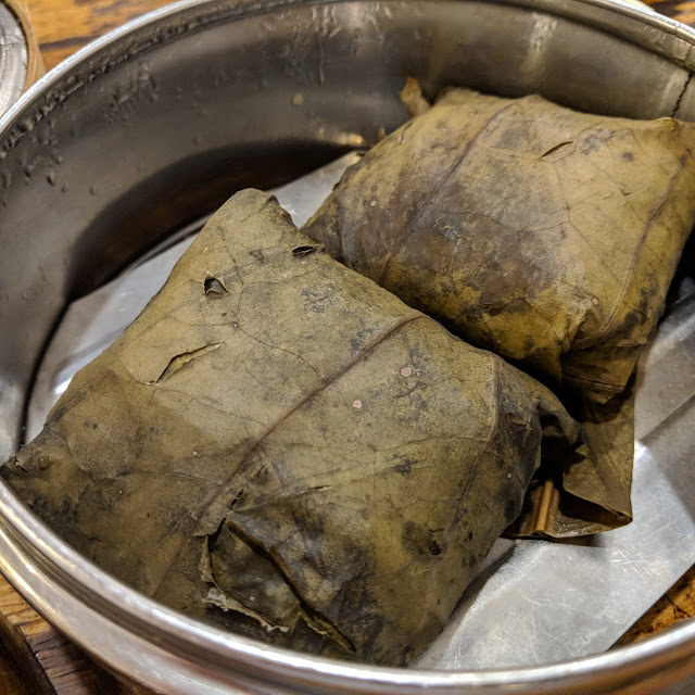 Steamed Sticky Rice in Lotus Leaf with Chicken & Chinese Sausage荷葉珍珠雞